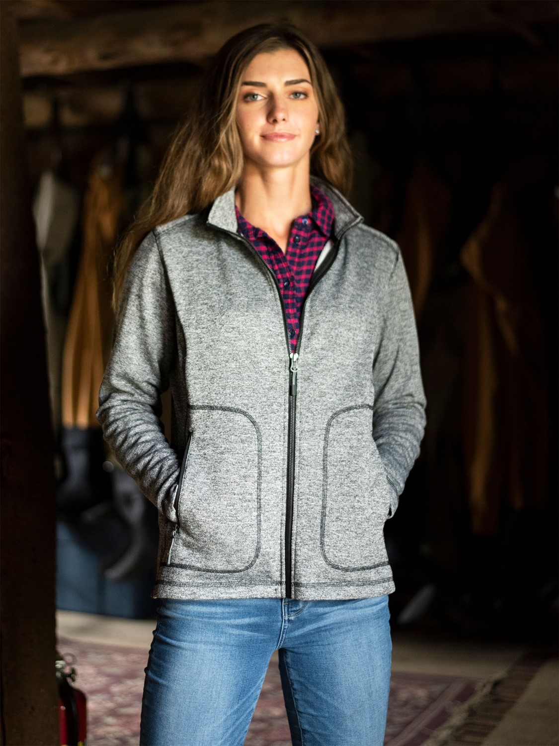 LiutIAn Winter Long Coats for Women Plain V-Neck Tweed Jacket